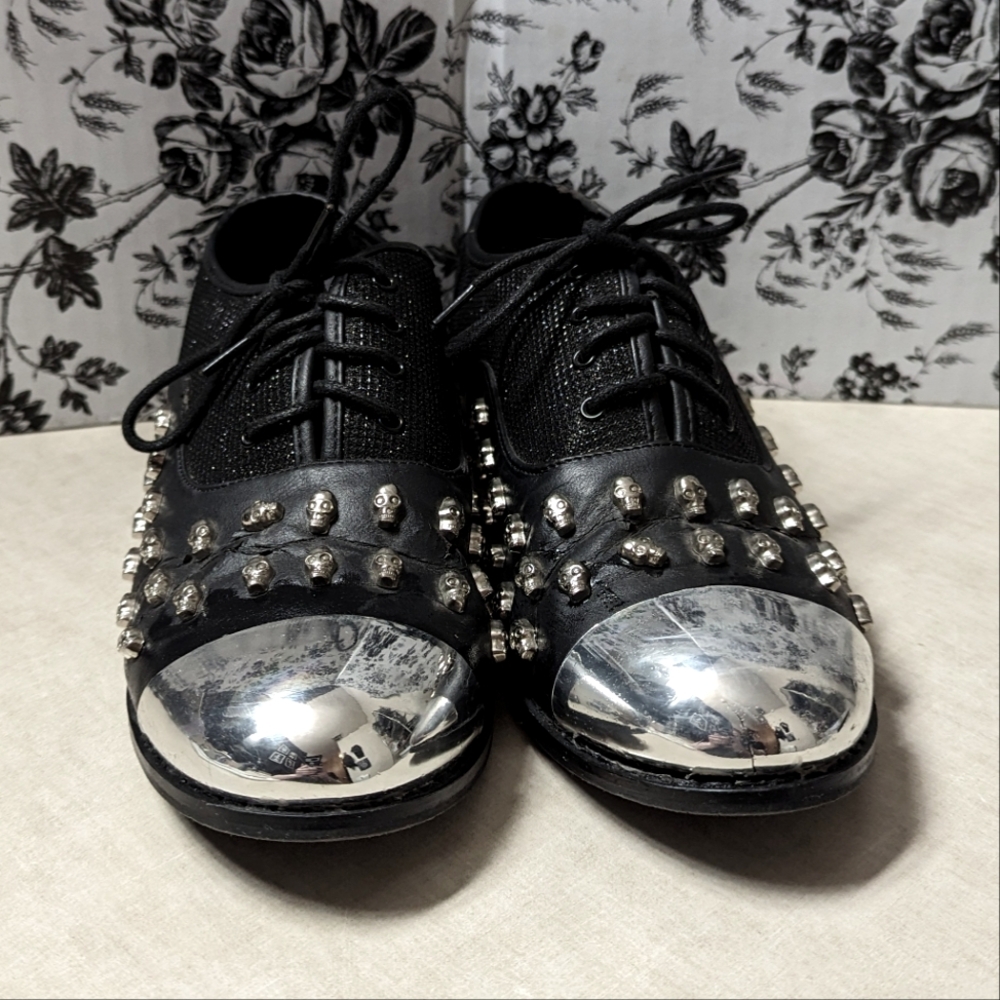 Iron Fist Black *Skull Addiction* Oxford Shoes - Women's US Size 7
